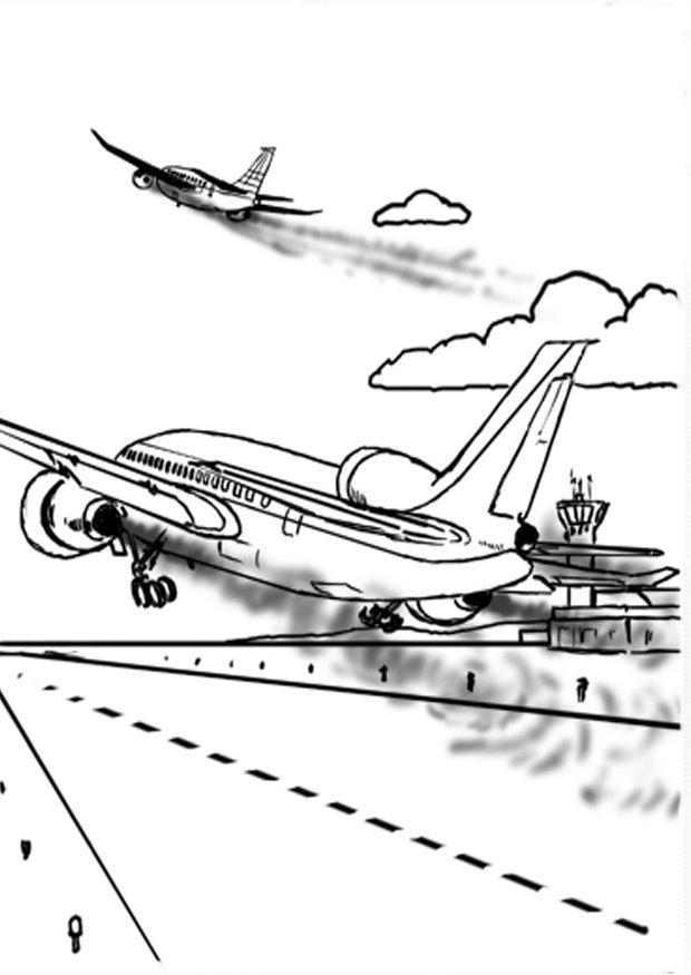 Coloriage avion A  rA©action